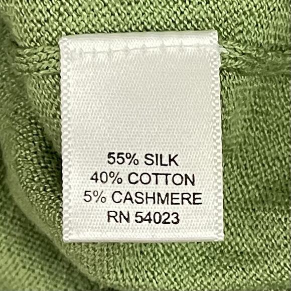 Banana Republic V Neck Sweater Mens Large Green Argyle Silk Cotton Cashmere - Picture 9 of 11